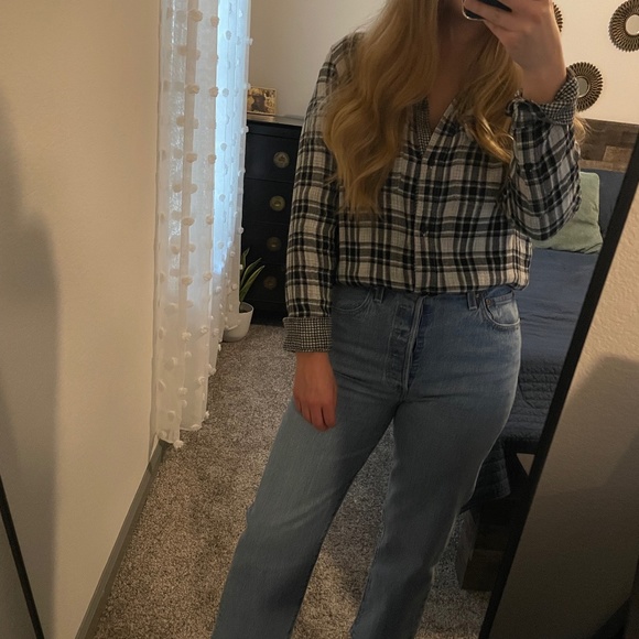 Madewell Plaid Long Sleeve Shirt - Picture 2 of 6